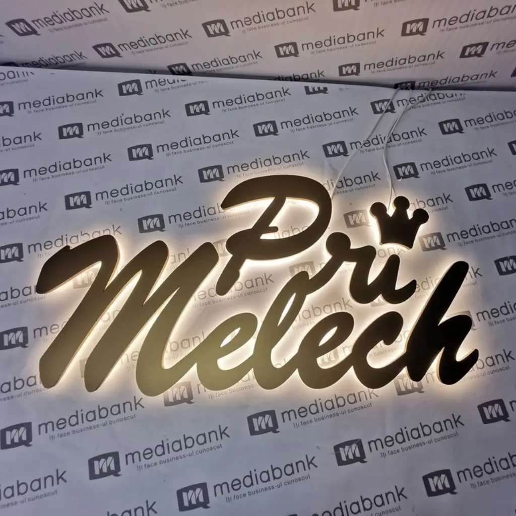 e/Litere volumetrice luminoase cu efect halou PriMelech.